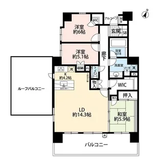 セントラルステージ相模大野ザ・クラス【6階】の間取り