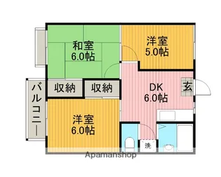 サングランデ林間【1階】の間取り