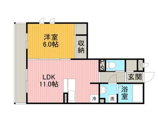 ゴールドワンコート【2階】の間取り