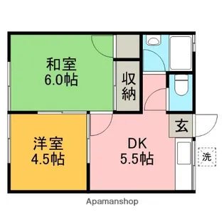 松葉荘【101号室】の間取り
