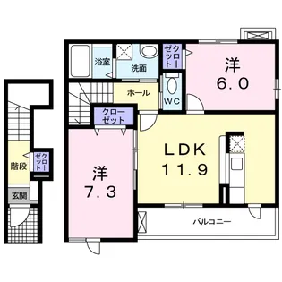 ハピネス ヒサト【2階】の間取り