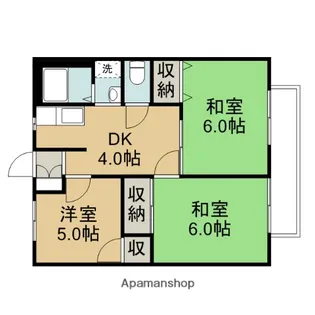 第2サニーハイツ【201号室】の間取り