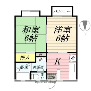 アパルタメント汐入【202号室】の間取り