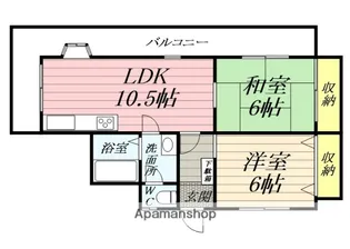 サンモール南久里浜【401号室】の間取り