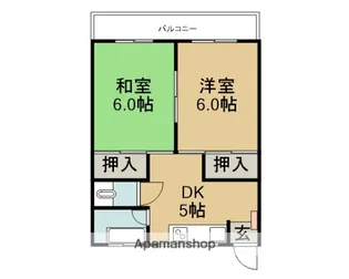 矢島荘【202号室】の間取り