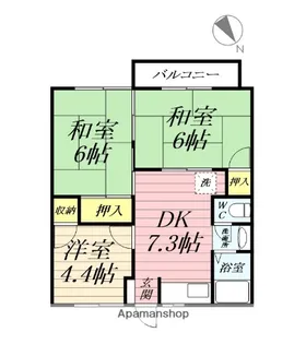 ハイツオクネⅠ【203号室】の間取り