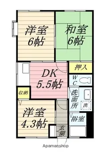 ハイツオクネⅢ【1階】の間取り