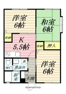 ハイツオクネⅢ【102号室】の間取り