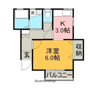 ハウスキャドック【102号室】の間取り