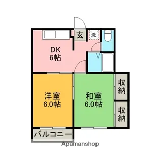 ERハイツ野比【102号室】の間取り