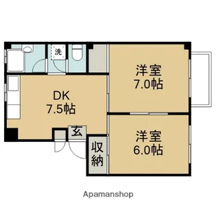 グリーンパーク根岸B棟【303号室】の間取り