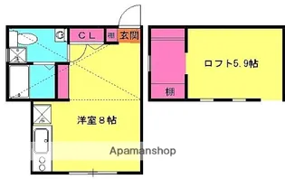 プリマ十六番館【104号室】の間取り