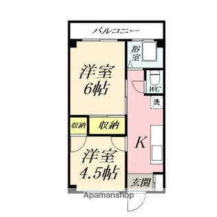 岸マンション【2階】の間取り