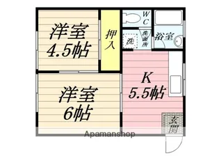 マリンコーポ鴨居【102号室】の間取り