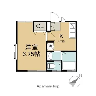 ラカサデ上町【102号室】の間取り