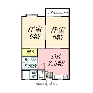 エクセルつくし乃【202号室】の間取り