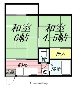 カメリアハウス【202号室】の間取り