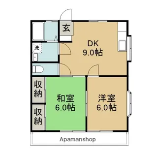 コーポコウノスB棟【202号室】の間取り