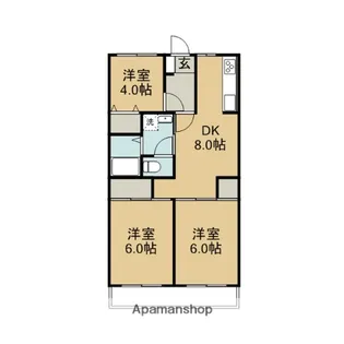 エクセル北久里浜【202号室】の間取り
