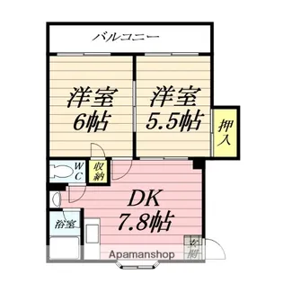 ハイツウエストB【2階】の間取り