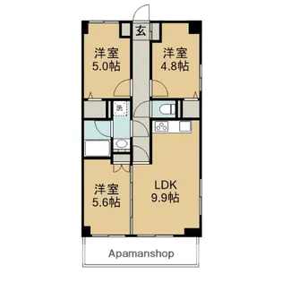 リヴィエール久里浜【603号室】の間取り