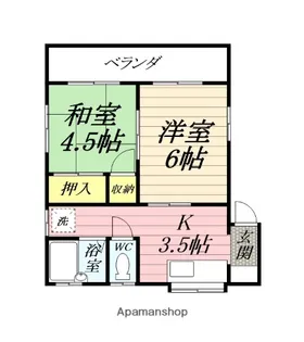 グリーンハイツ横須賀B【2階】の間取り