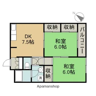ミスエルマール中央【7階】の間取り