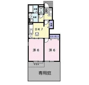 マリンコート三浦【1階】の間取り