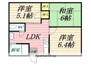 シェモア松葉B【2階】の間取り