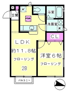 ハイツ179WEST【1階】の間取り