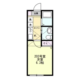 ベイルーム県立大学B【2階】の間取り