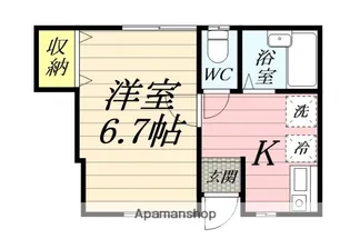 リバーサイド久比里【102号室】の間取り