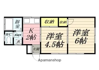 メゾンドゥフォレスト横須賀上町【201号室】の間取り