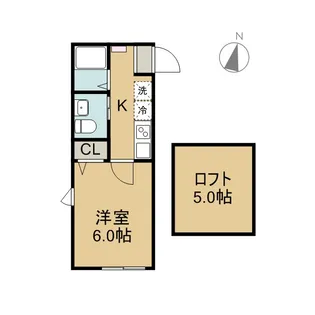 ベイルーム県立大学A【2階】の間取り