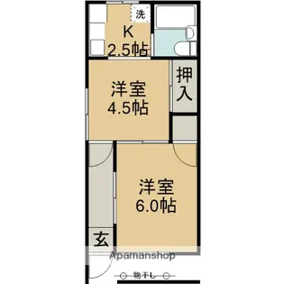 第1こだま荘【2階】の間取り