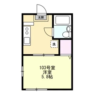 オーシャンフラット【1階】の間取り