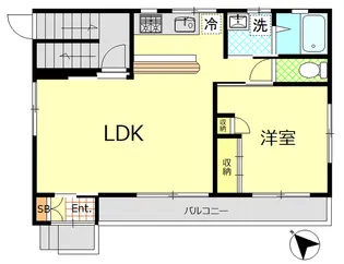 スカイハイ三崎【1階】の間取り