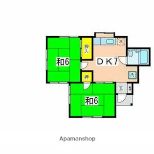 石渡ハイツ【202号室】の間取り