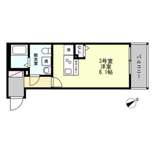 ベイルームリアナ堀ノ内【3階】の間取り