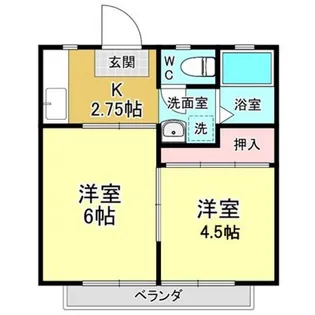 ハイヒルズ【2階】の間取り