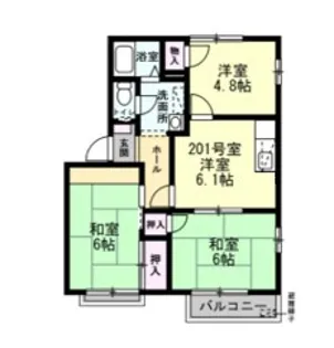 ラフォーレ金沢【2階】の間取り