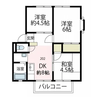 昭英ハイツB【202号室号室】の間取り