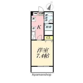 ハーミットクラブハウス衣笠ⅡC号棟(仮)【102号室】の間取り