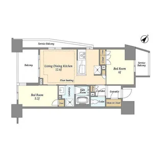 横須賀中央レジデンス【5階】の間取り