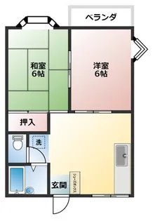 サンハイツ湘南B【2階】の間取り