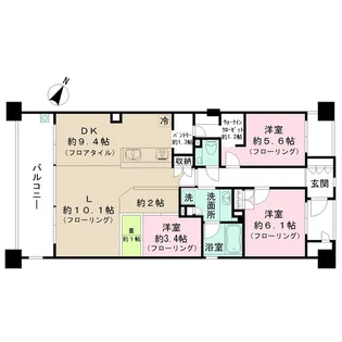 マイキャッスル八景島アクア・シェーナ【4階】の間取り