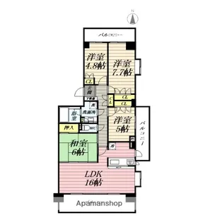 よこすか・四季の街パークヒルズそよ風の丘5番館【5-309号室】の間取り