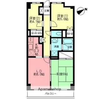 カルムモリサキ【703号室】の間取り