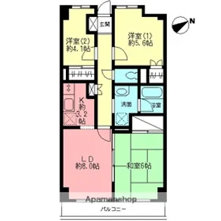 カルムモリサキ【304号室】の間取り