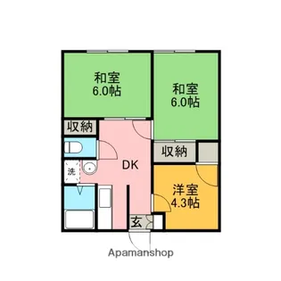 ハイツオクネⅡ【102号室】の間取り